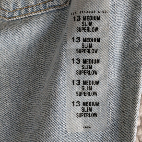 NWT Levi's Size 13 Superlow Slim Fit 507 Slightly Tapered Jeans - Picture 6 of 14
